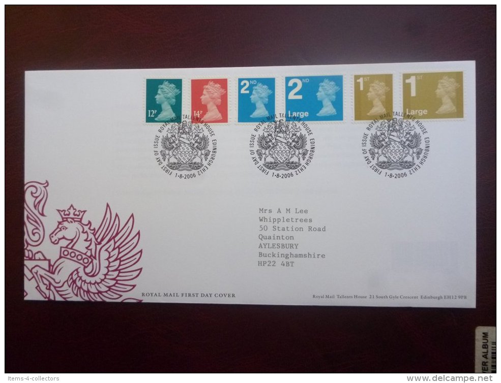 GREAT BRITAIN [GB] SG 2006 10 DEFI 12 14p 2ND 2ND LARGE 1ST 1ST LARGE  FDC - Ohne Zuordnung