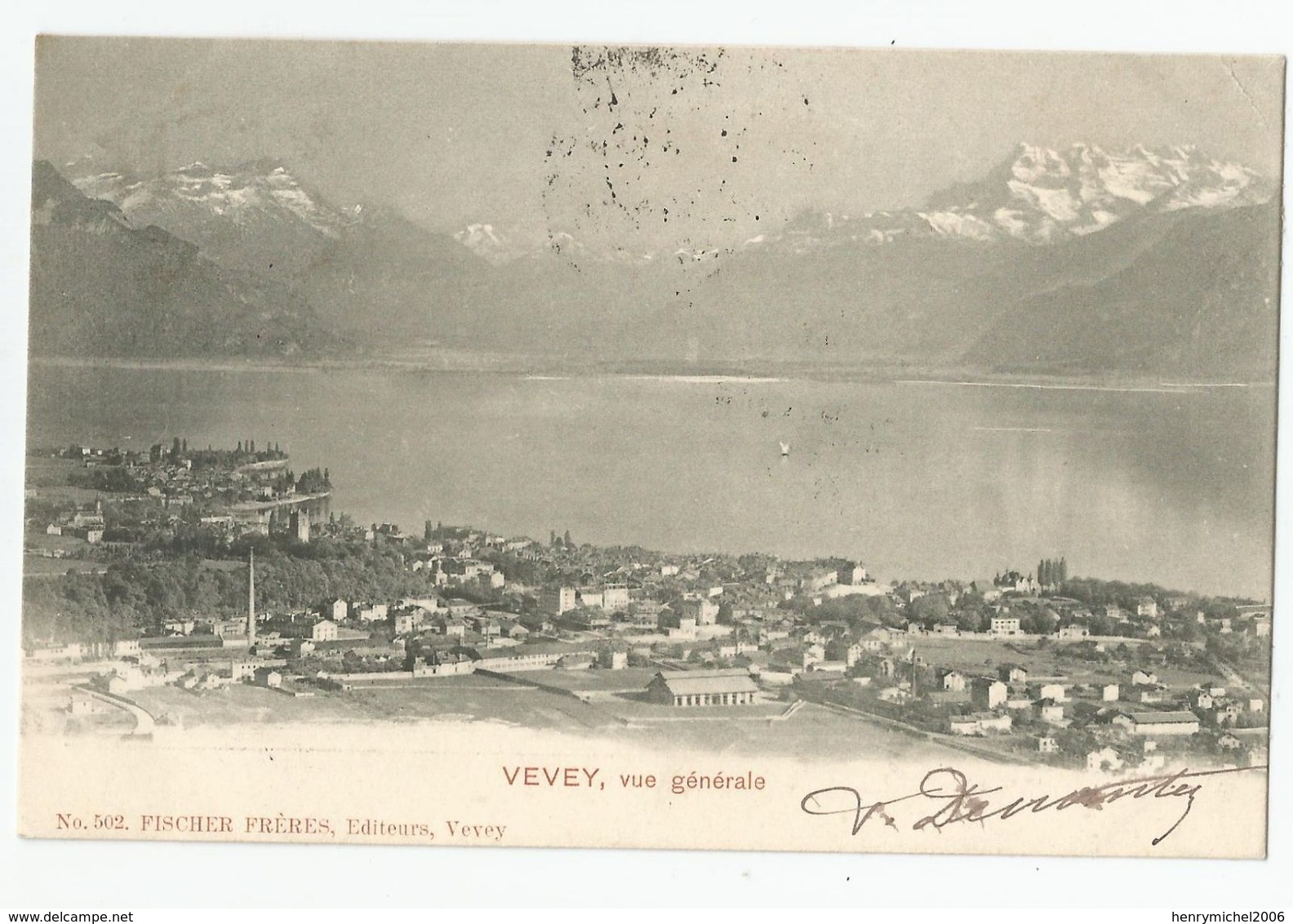 Suisse Vaud Vevey Vue Générale Ed Fischer Frères 502 - Vevey