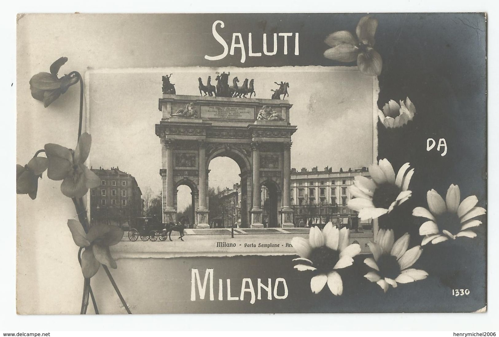 Italie Italia Italy - Saluti Da Milano Arc De Triomphe Porta Sempione 1913 - Milano (Mailand)