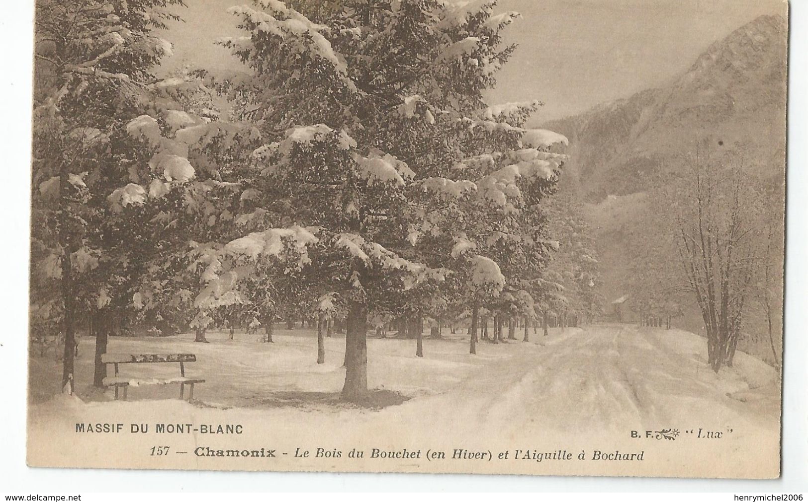 74 Chamonix Le Bois Du Bouchet En Hiver Et L'aiguille A Bochard - Chamonix-Mont-Blanc