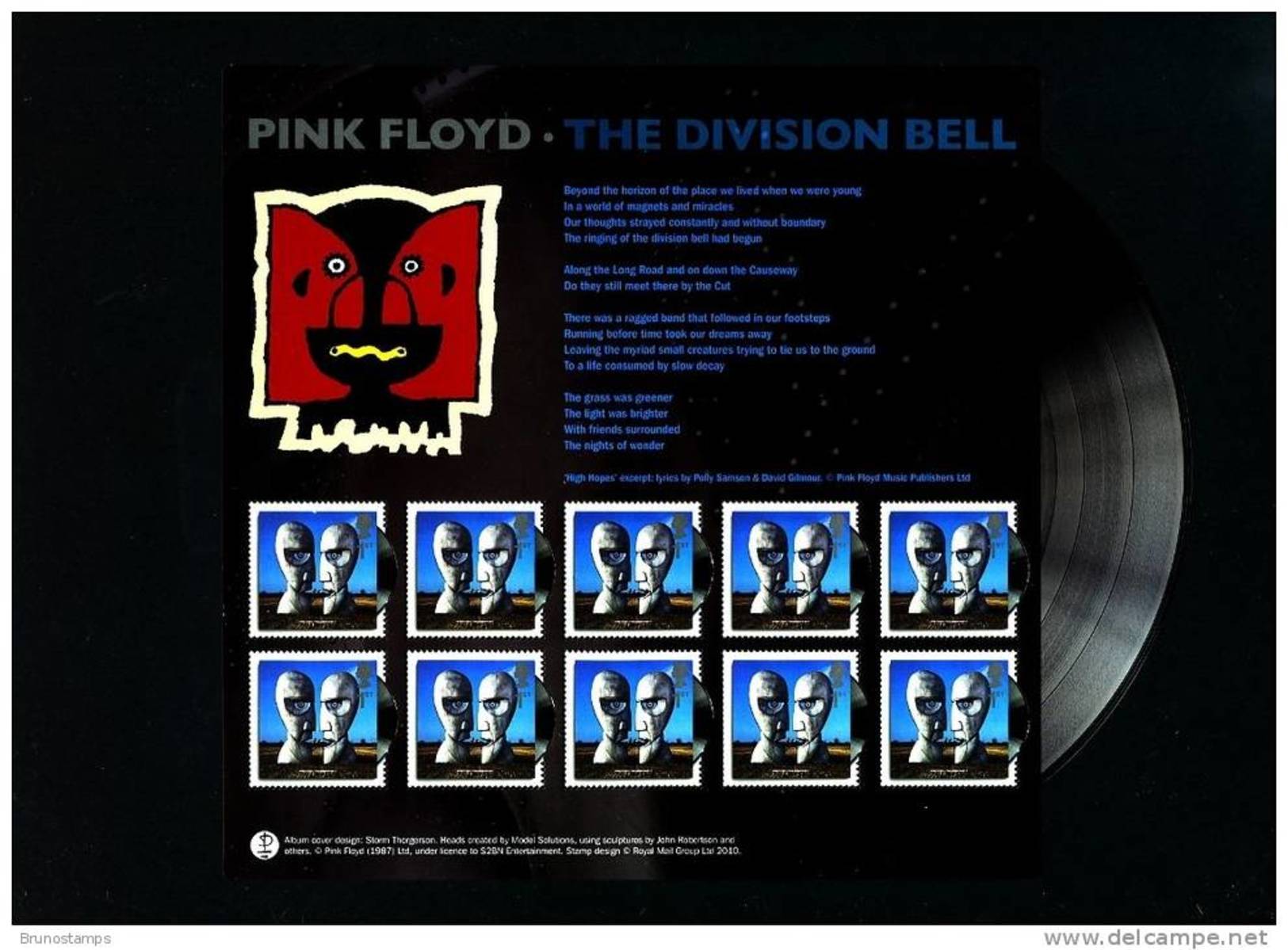 GREAT BRITAIN - 2010  PINK FLOYD   MS MINT NH - Blocs-feuillets