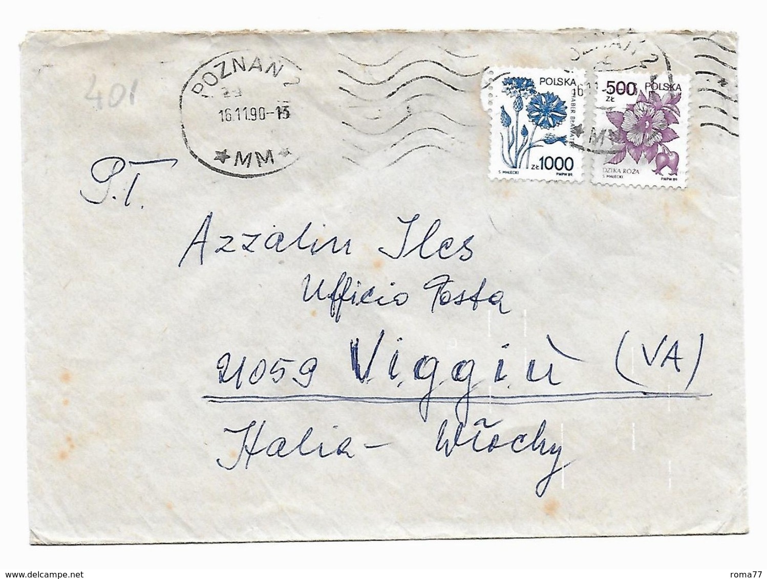 EDB401  - POLONIA , Lettera  Del 1990 - Storia Postale