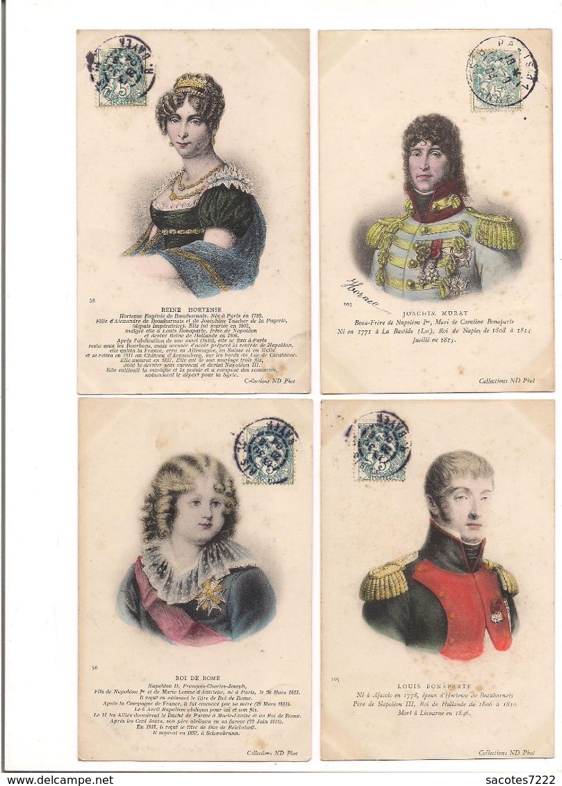 18  CPA FAMILLE  NAPOLEON  BONAPARTE: Caroline;Mathilde,Jérôme,Charles, Lucien Joséphine Marie Louis Murat .etc... - Familias Reales