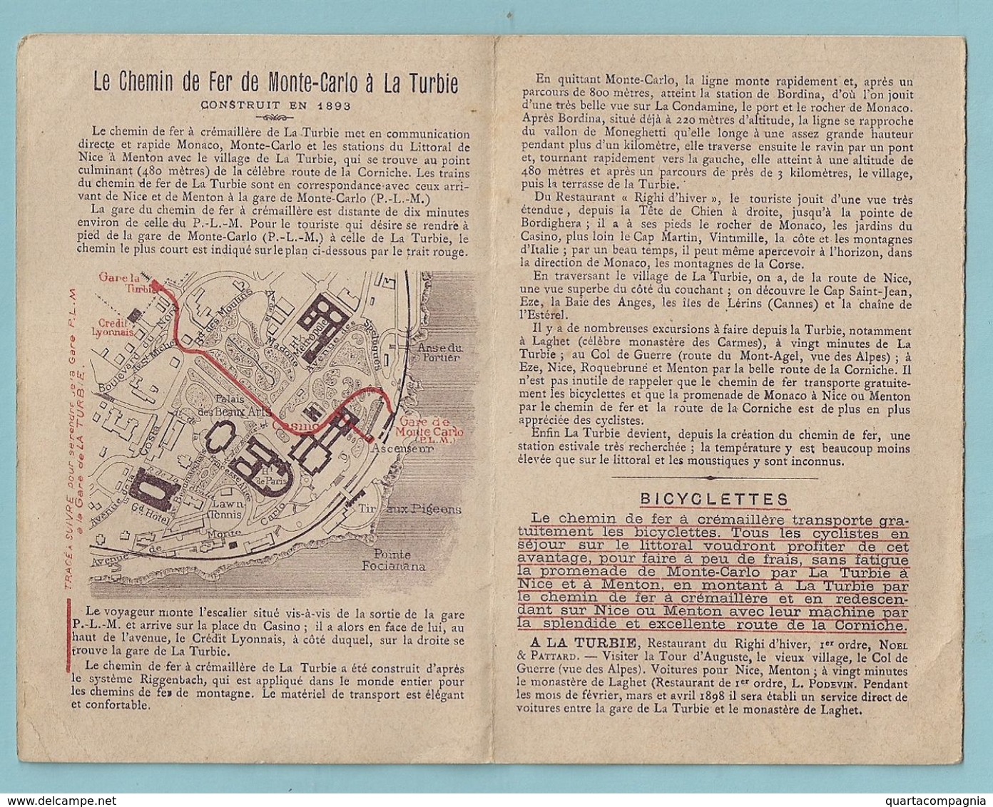 Chemin De Fer A Cremaillere De Monte-carlo A La Turbie FRANCE ITALY 1890 MONTE CARLO - Petit Format : 1901-20