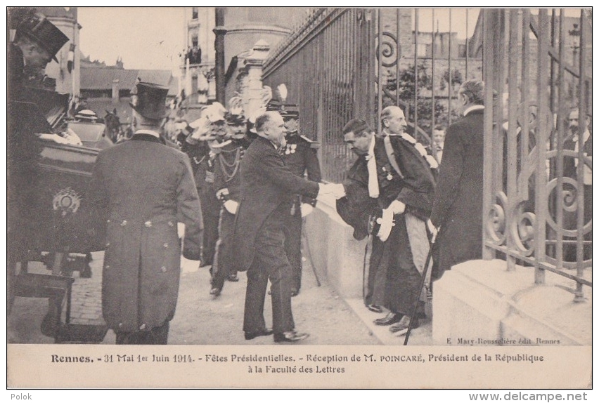 Bn - Cpa RENNES - Fêtes Présidentielles - Réception De M. POINCARE à La Faculté Des Lettres - 31 Mai 1 Juin 1914 - Rennes