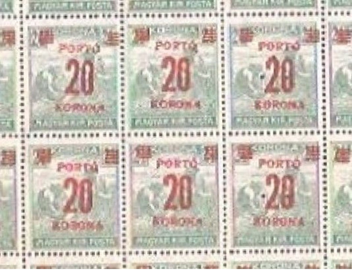 Hungary 1922 5 X Half Sheets MNH Reaper Stamps Overprints - Blocks & Sheetlets