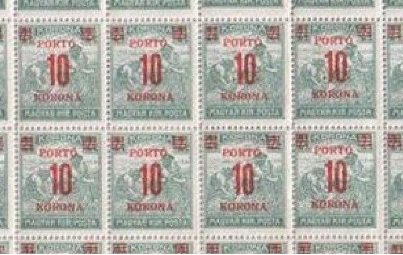 Hungary 1922 5 x Half Sheets MNH Reaper Stamps Overprints