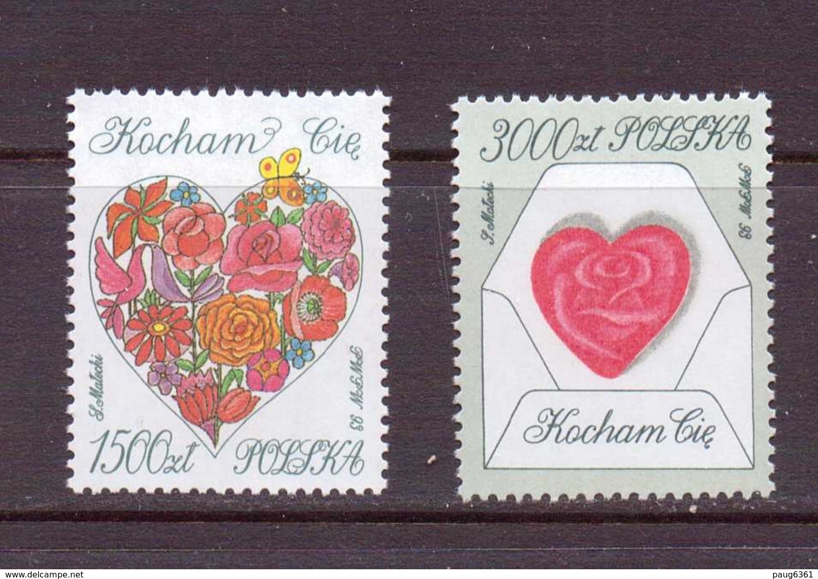 POLOGNE 1993 TIMBRES D'AMOUR  YVERT N°3224/25  NEUF MNH** - Nuevos