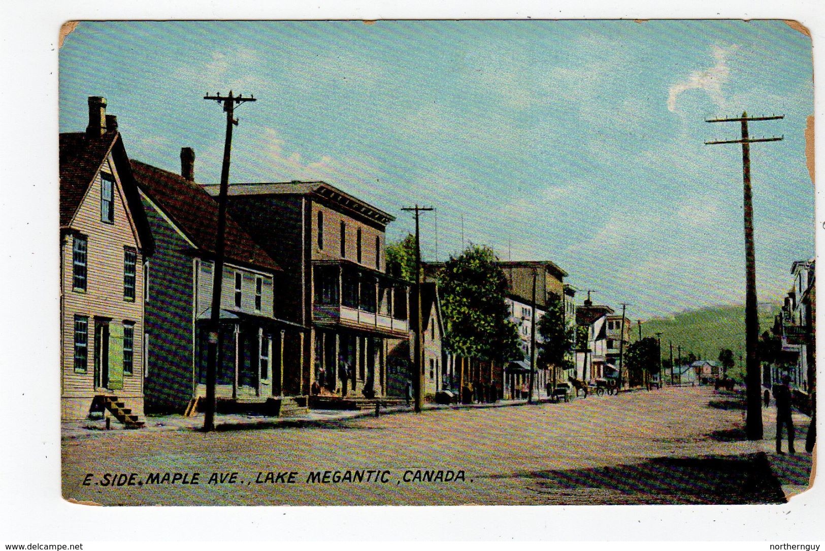 Lac Megantic, Quebec, Canada, East Side Of Maple Avenue, Pre-1920 Postcard - Granby
