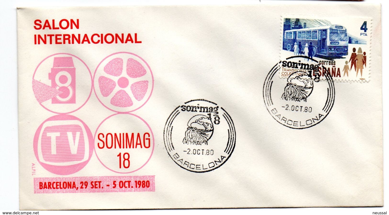 Carta Con Matasellos Commemorativo Sonimag 1980 - Cartas & Documentos