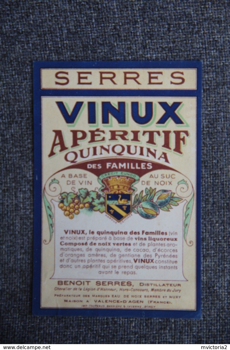 SERRES - VINUX APERITIF QUINQUINA - Other & Unclassified