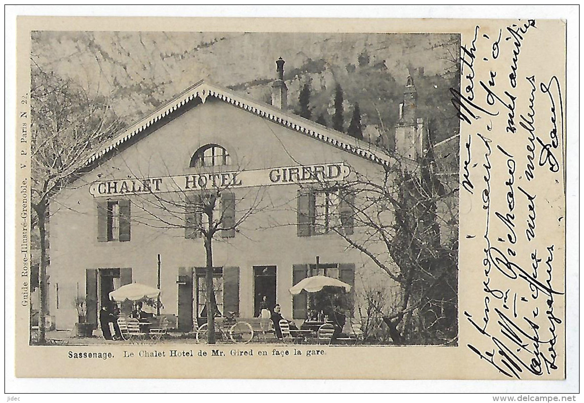 CPA 38 Isère Sassenage Très Rare Le Chalet Hôtel De Mr Gired Ou Girerd En Face De La Gare Près Grenoble Villard De Lans - Sassenage