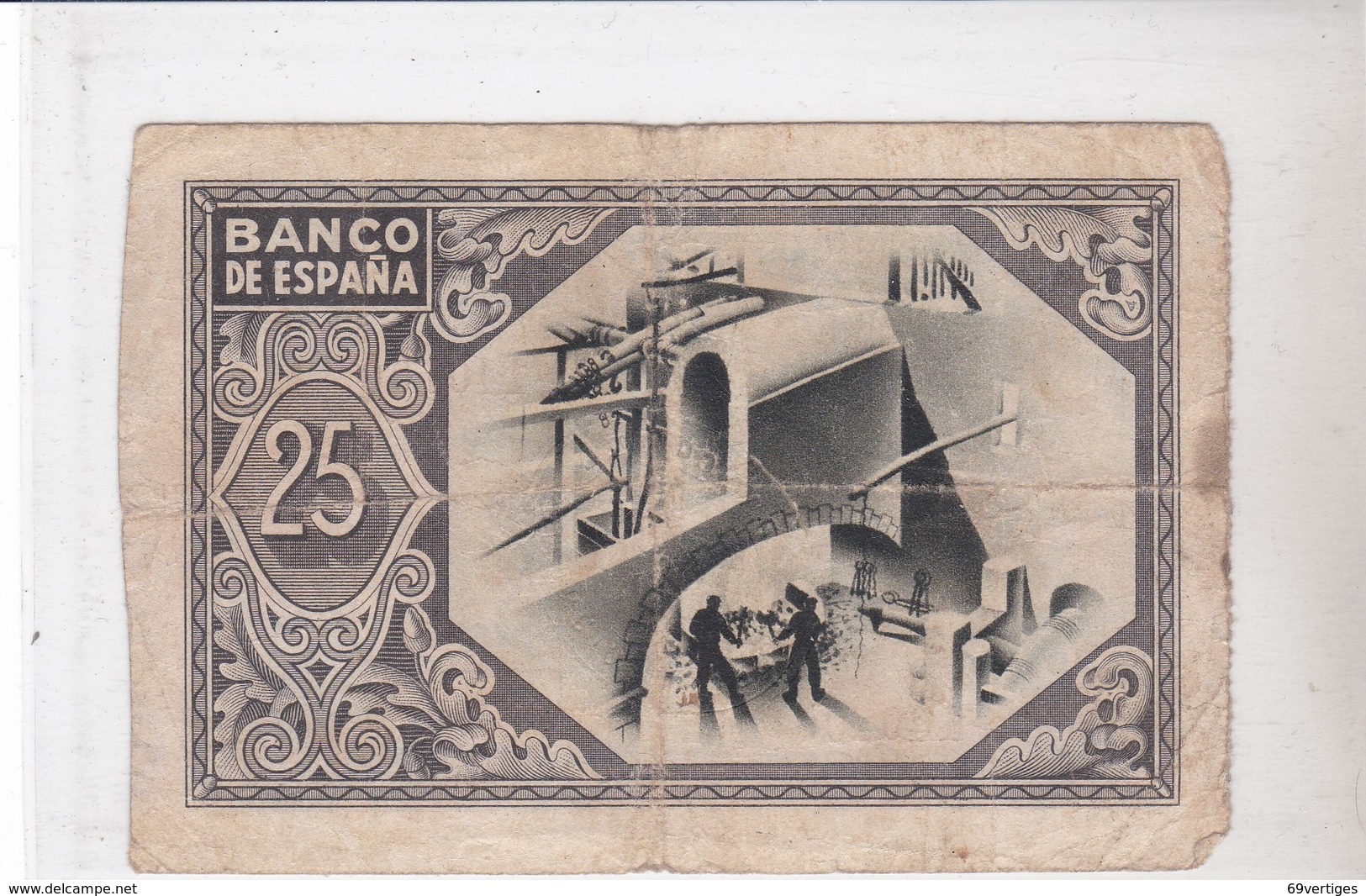EL BANCO DE ESPANA, BILBAO, Veinticinco Pesetas, émission 1 Enero 1937 - 25 Pesetas