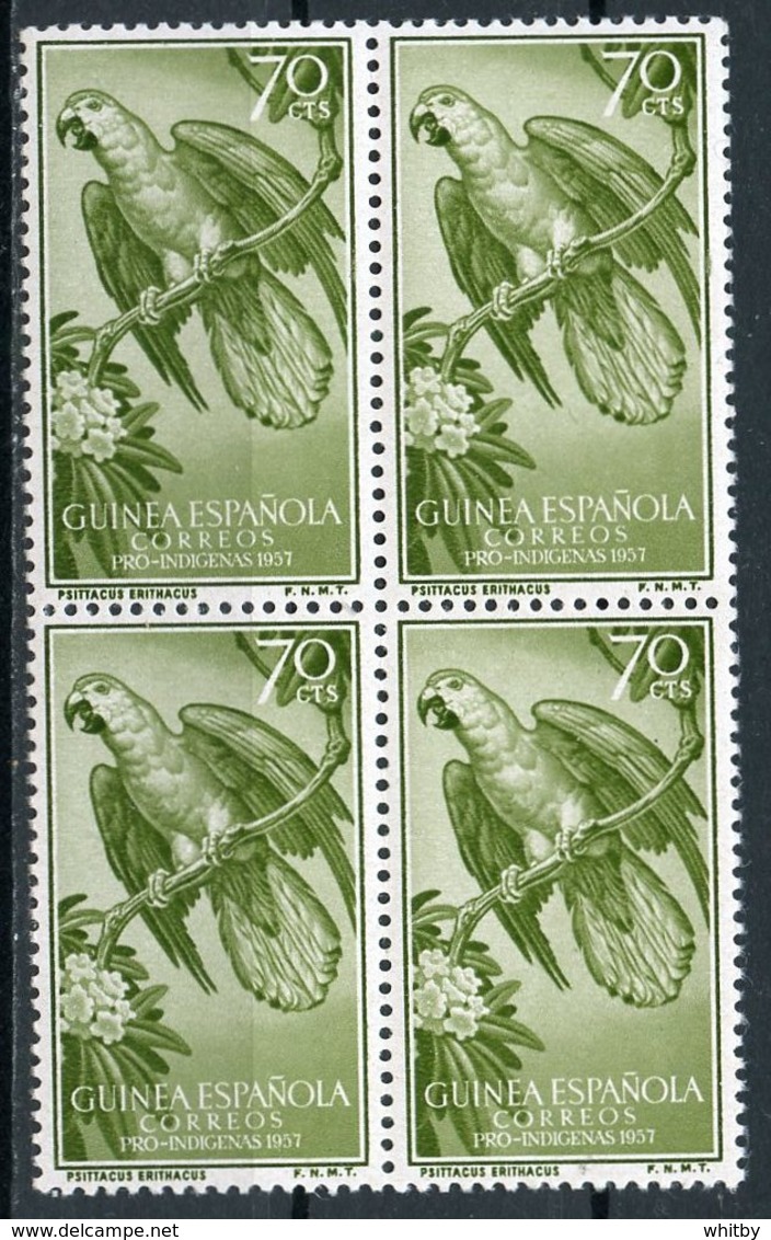 Spanish Guinea 1956 70c Parrot Issue #346   Block Of 4 - Guinée Espagnole