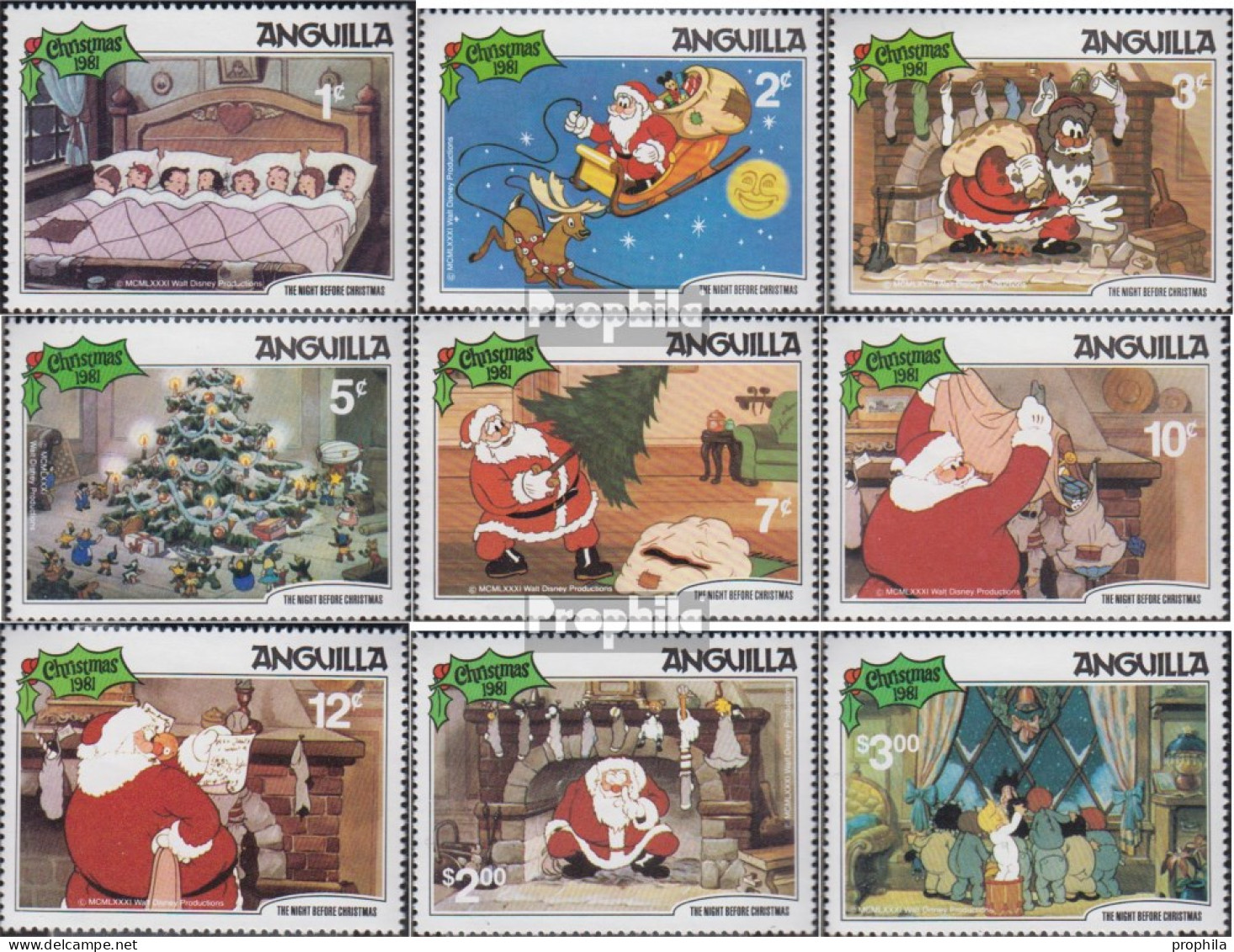 Anguilla 451-459 (kompl.Ausg.) Postfrisch 1981 Weihnachten: Walt-Disney - Anguilla (1968-...)