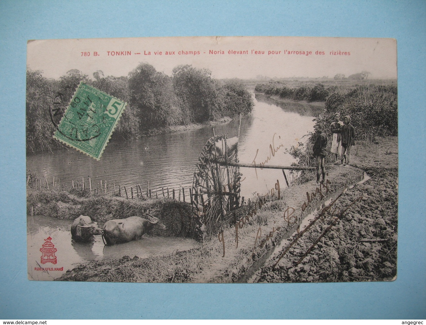 CPA     Viêt-Nam  Tonkin  La Vie Au Champs - Noria élevant L'eau Pour L'arrosage Des Rizières  1909 - Vietnam