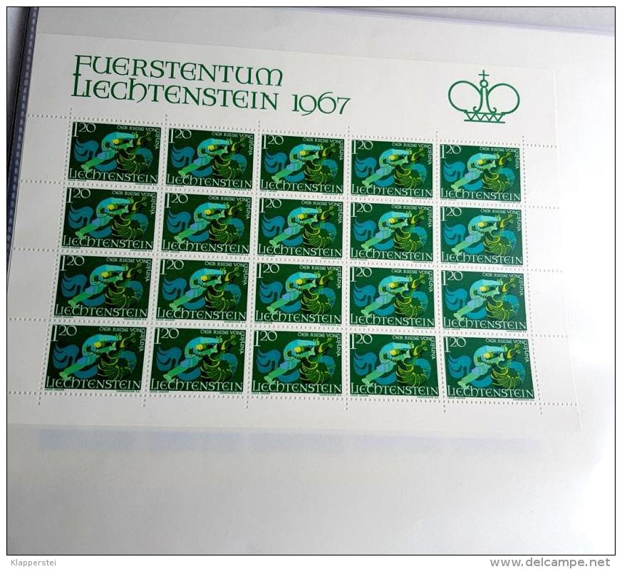 LIECHTENSTEIN LOT 12 KLEINBÖGEN Feuillet Bloc 1967 ** MNH SUPER ETAT - Blocs & Feuillets