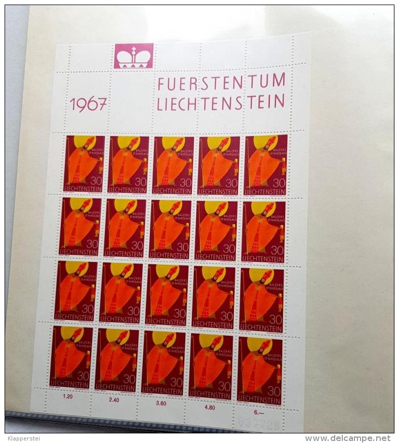 LIECHTENSTEIN LOT 12 KLEINBÖGEN Feuillet Bloc 1967 ** MNH SUPER ETAT