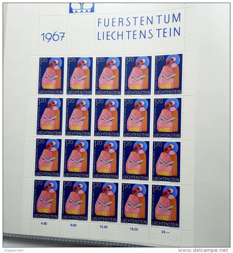 LIECHTENSTEIN LOT 12 KLEINBÖGEN Feuillet Bloc 1967 ** MNH SUPER ETAT