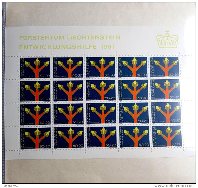 LIECHTENSTEIN LOT 12 KLEINBÖGEN Feuillet Bloc 1967 ** MNH SUPER ETAT