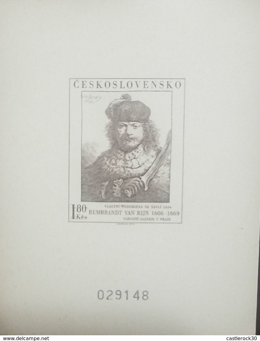 O) 1973 CZECHOSLOVAKIA, PROOF, PAINTER AND PRINTMAKER REMBRANDT - 1606 TO 1669 - GREATER MASTER OF THE BARROCO - Used Stamps