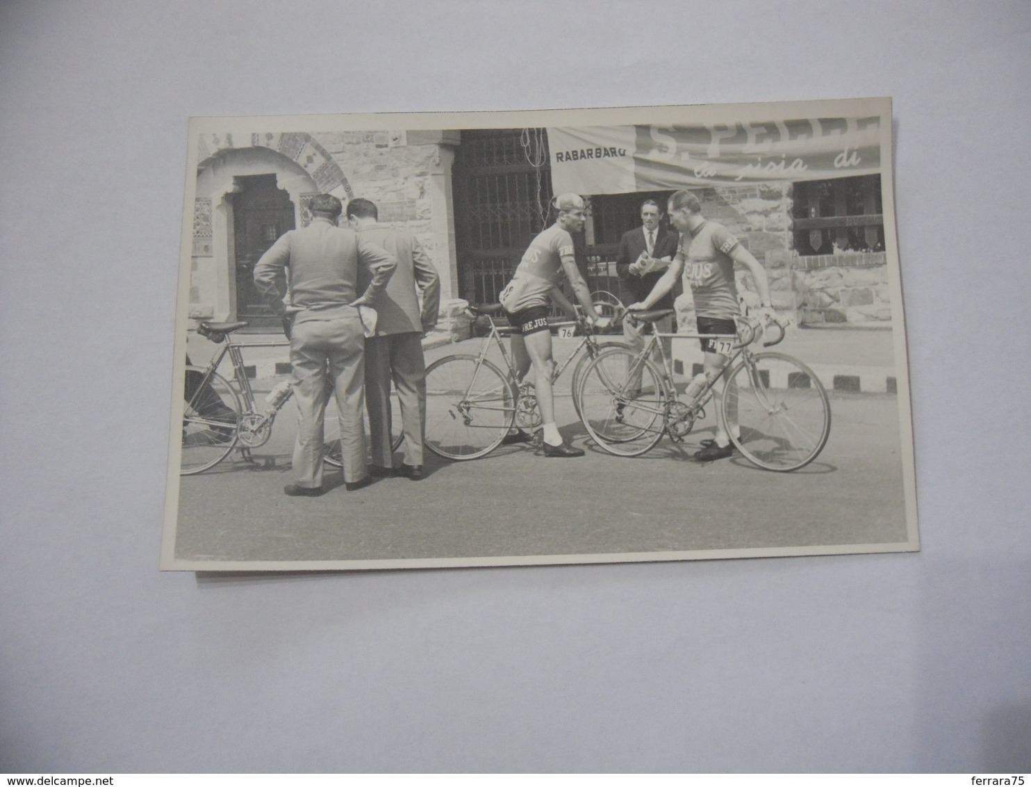 FOTO CICLISMO 39°GIRO D'ITALIA 1956 FALLARINI AUTO D'EPOCA MOTO GUZZI. - Ciclismo
