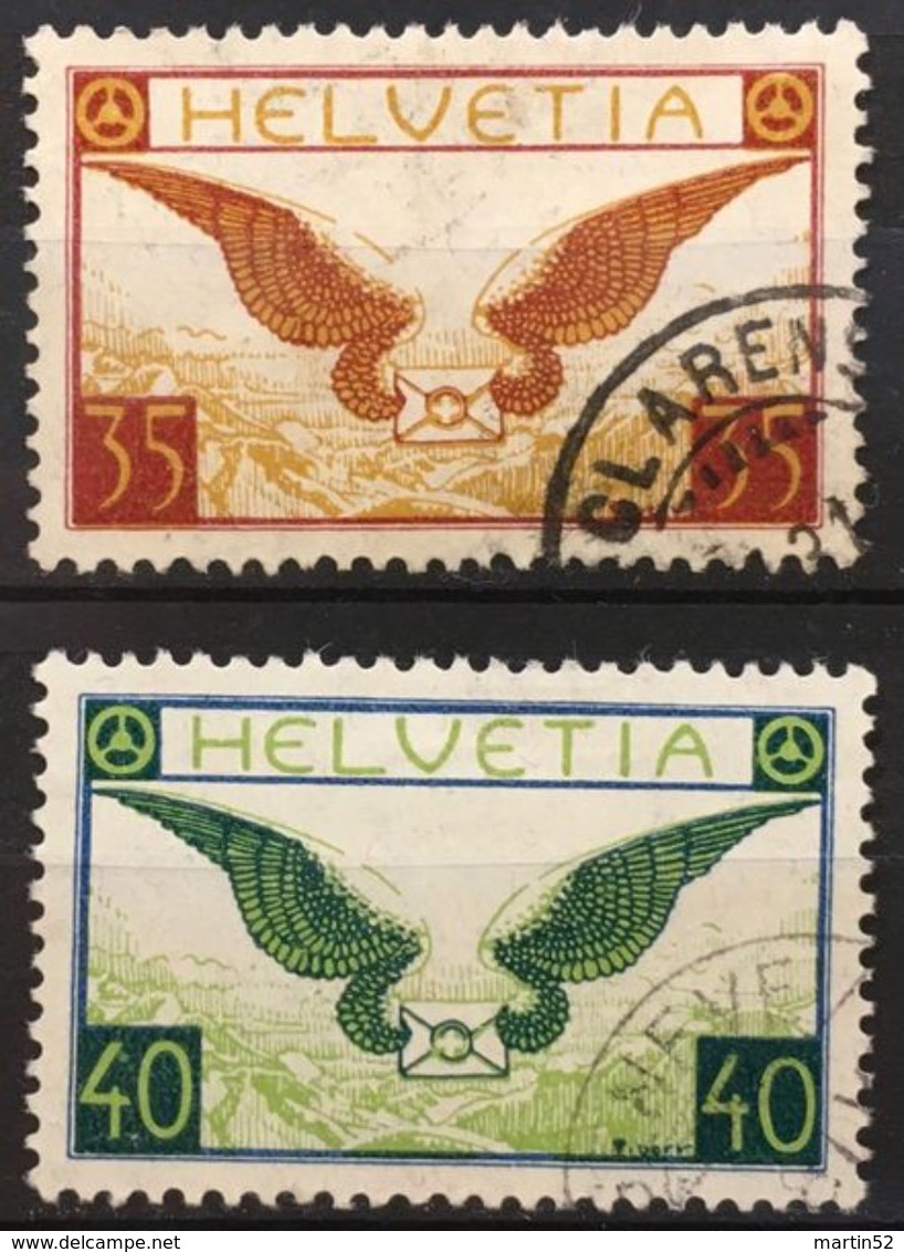 Flugbrief 1929: Zu Flug 14-15y (glatt) Mi 233-234x Yv PA8-9 Mit Eck-o CLARENS & GENÈVE (Zu CHF 200.00) - Used Stamps