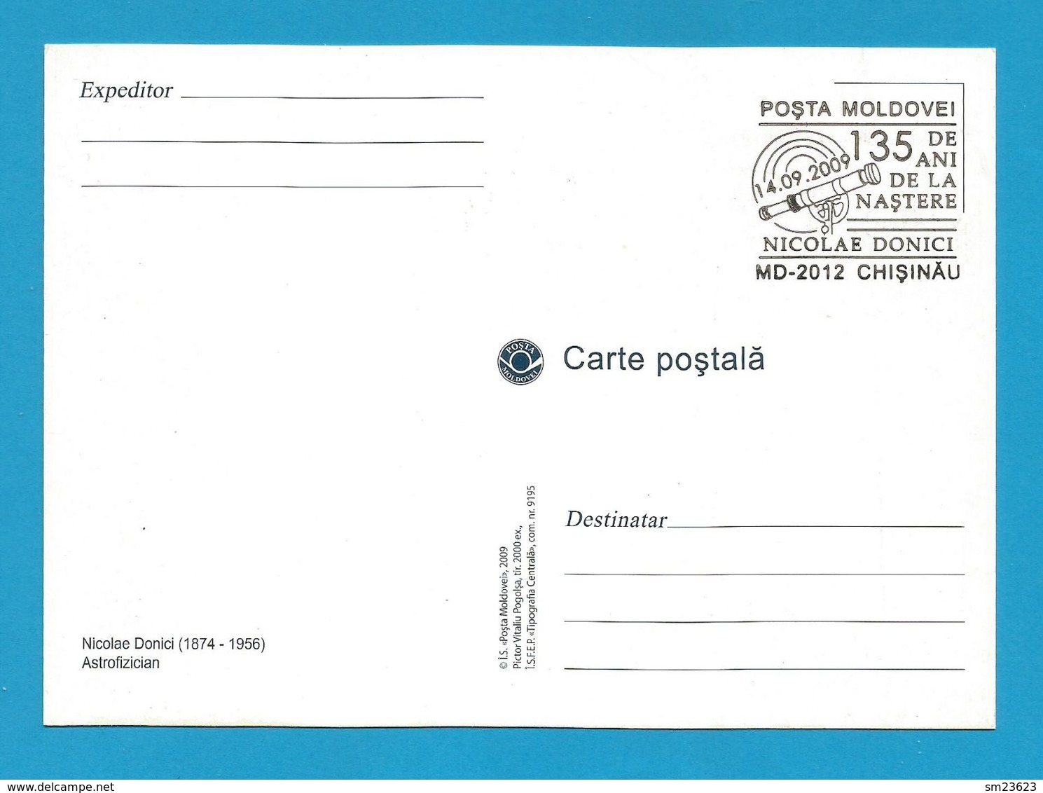 Moldova / Moldawien 2009  Mi.Nr. 650 , EUROPA  CEPT - Astronomie - Maximum Card - Erstausgabe Moldovei 14.09..2009 - Moldova