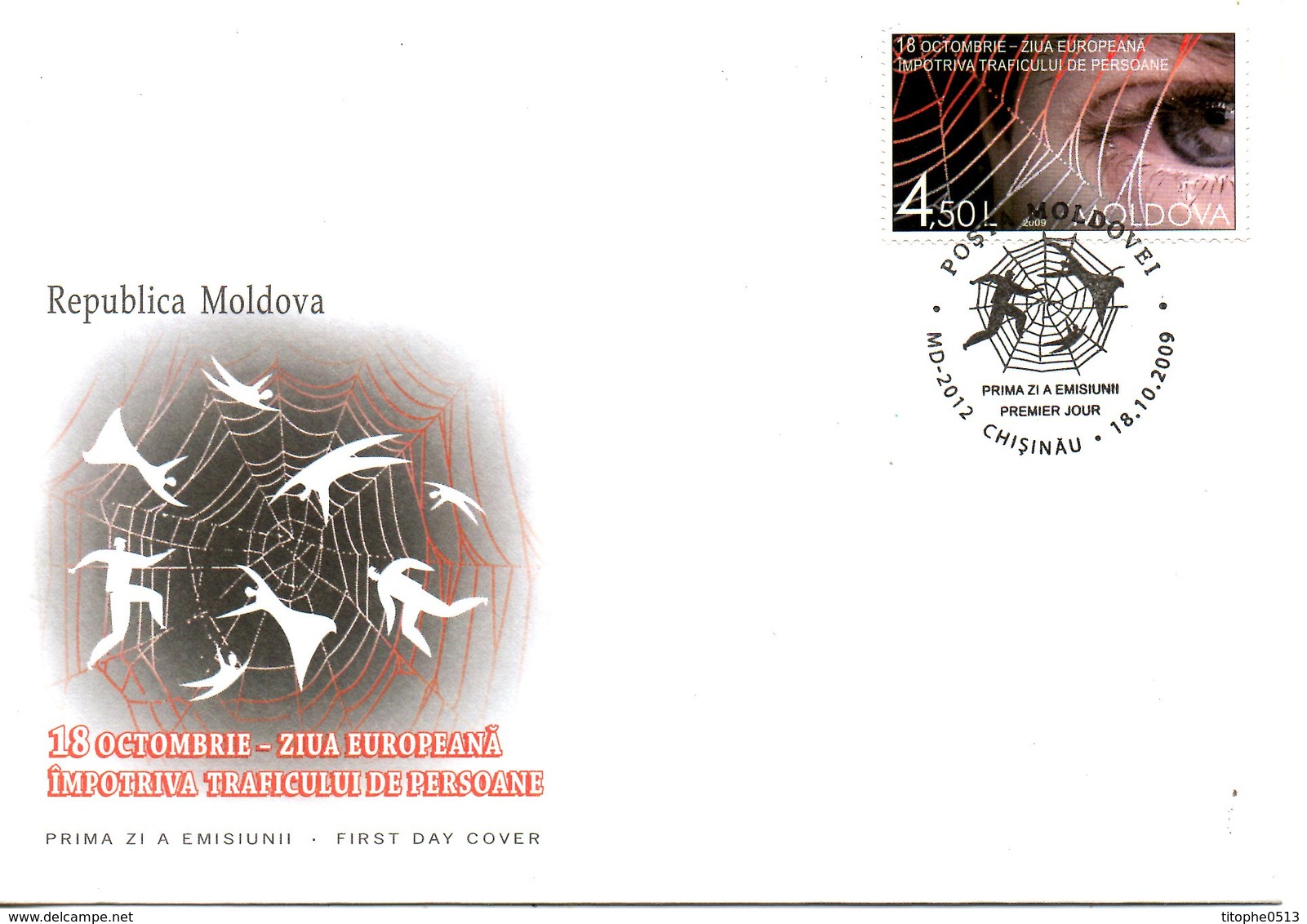 MOLDAVIE. N°591 De 2009 Sur Enveloppe 1er Jour. Toile D'araignée. - Spiders