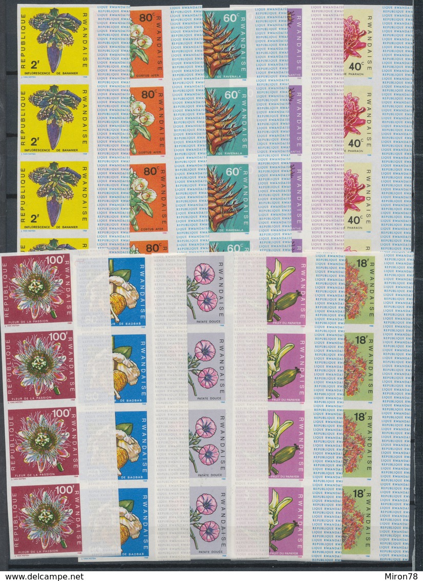 Rwanda 1968 Flower,IMPERFORATE 4 Set MNH Sc 256/65 - 1962-1969