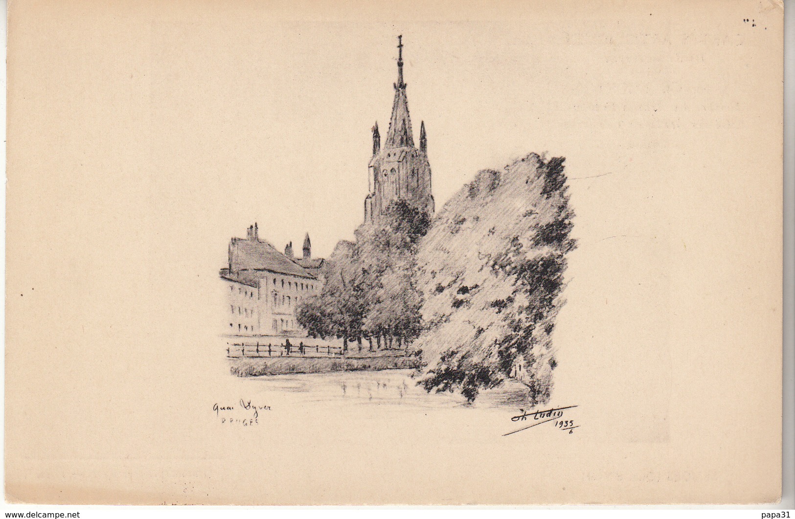 Carte Artistique "BRUGES Quais D'Yver " Par Ch LUDIN - Autres & Non Classés