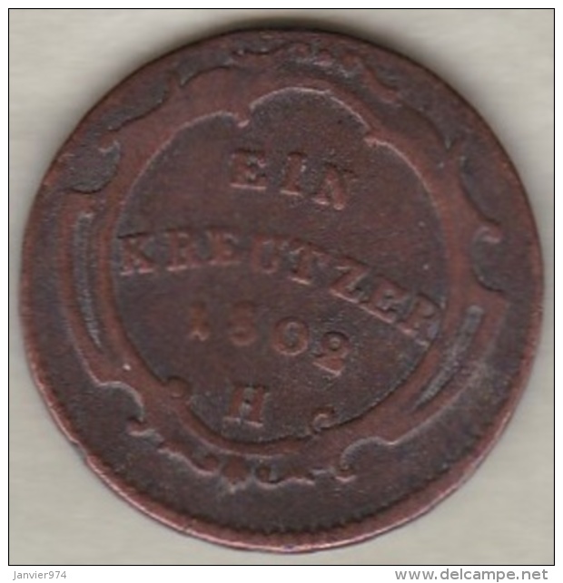 Empire Autrichiens . 1 Kreuzer 1802 H (Guntzbourg) Franz II . KM# 27 - Austria