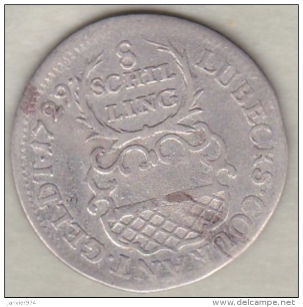 LÜBECK. 8 Schilling 1729 JJJ . Argent .KM# 144 - Groschen & Andere Kleinmünzen