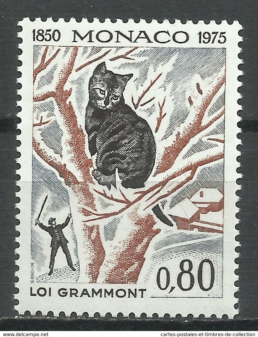 MONACO , 0.80 Fr , 125° Anniversaire De La Loi Protectrice Des Animaux , Chasse Au Chat , 1975 , N° YT 1032 , NEUF ** - Neufs