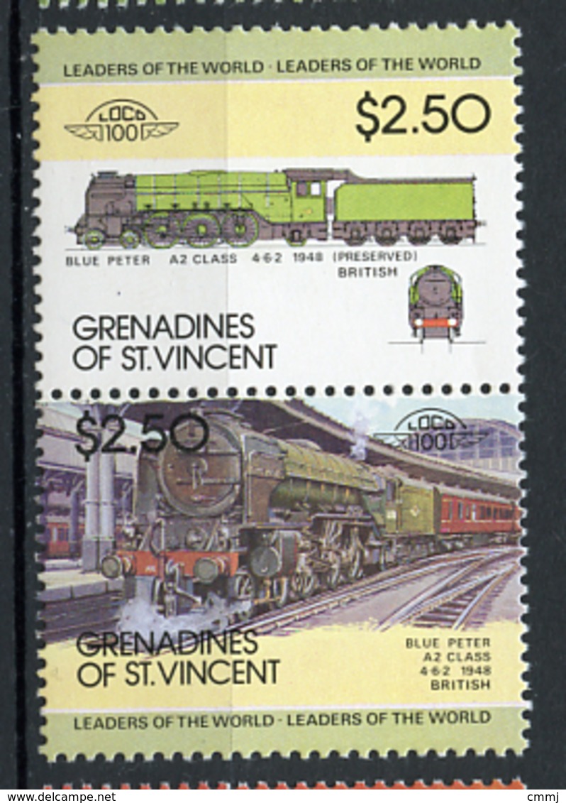 TRAINS - 1984 -  GRENADINES OF ST. VINCENT  - Mi. Nr. 298+299 -  NH -  (UP.70.39) - St.Vincent & Grenadines