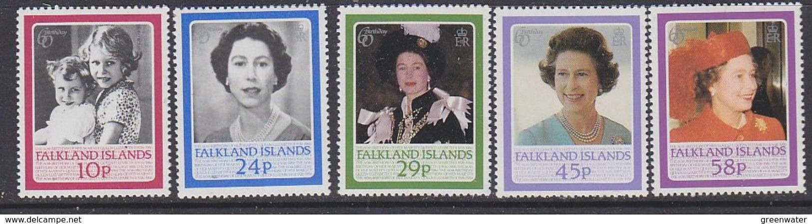 Falkland Islands 1986 Birthday Queen Elizabeth 5v ** Mnh (37824E) - Falklandeilanden