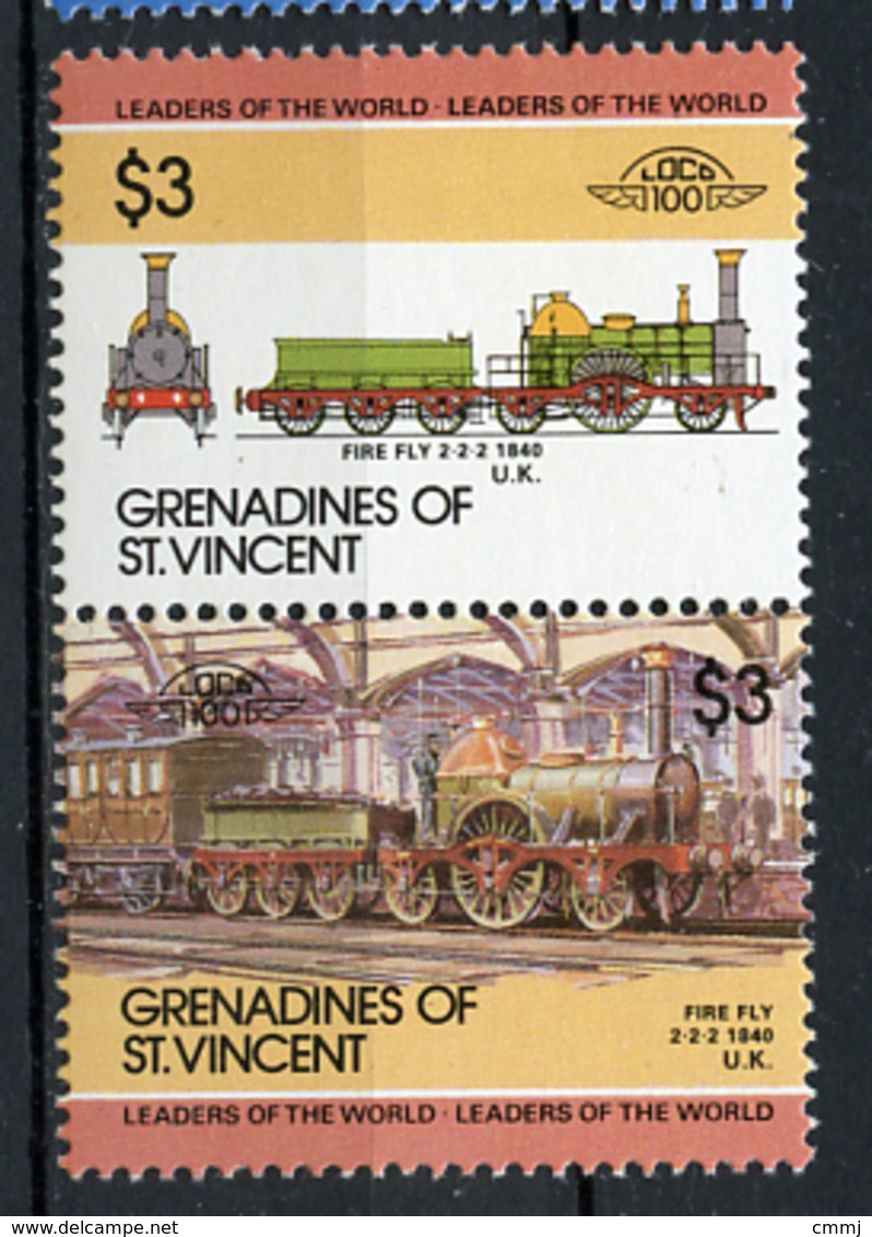 TRAINS - 1985 -  GRENADINES OF ST. VINCENT  - Mi. Nr. 369/70 -  NH -  (UP.70.39) - St.Vincent & Grenadines