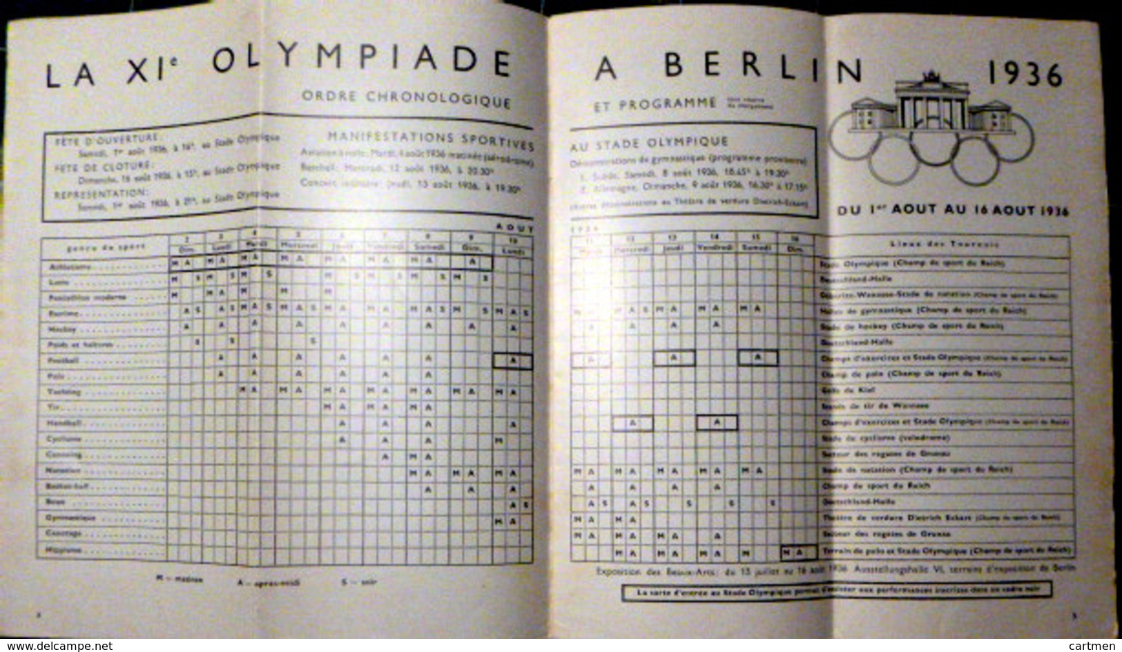 JEUX OLYMPIQUES BERLIN 1936 2 GUIDES AVEC LES PROGRAMMES DES JEUX PLANS ET DIVERSES PHOTOS HITLER EN VISITE - Autres & Non Classés