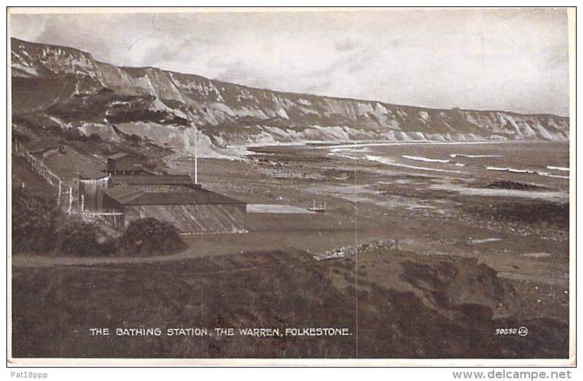 UNITED KINGDOM England - FOLKESTONE : The Bathing Station - The Warren - CPSM Sépia PF ( Royaume Uni - Angleterre ) - Folkestone