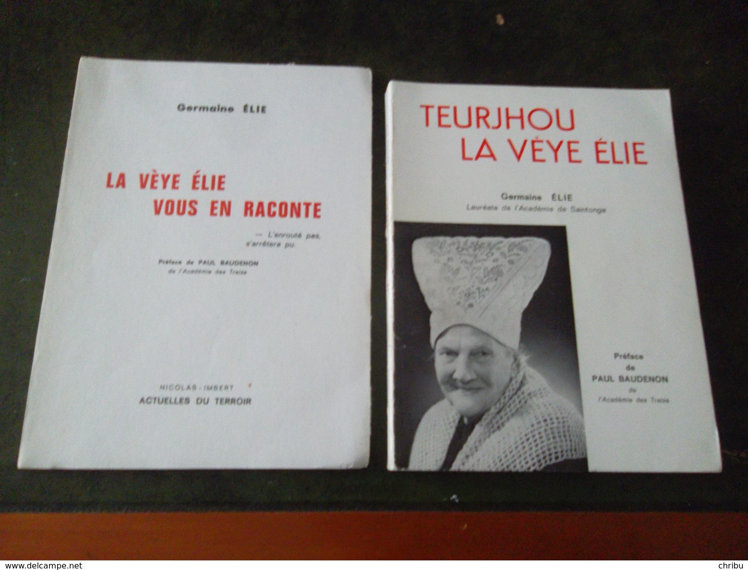 LOT DE 2 LIVRES DE GERMAINE ELIE LA VEYE ELIE VOUS EN RACONTE / TEURJHOU LA VEYE ELIE - Wholesale, Bulk Lots