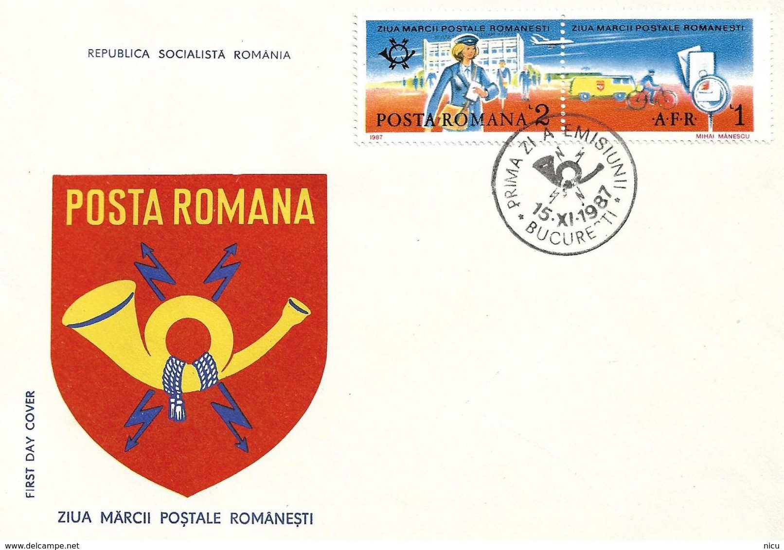 1987 - ROMANIAN STAMP DAY - FDC