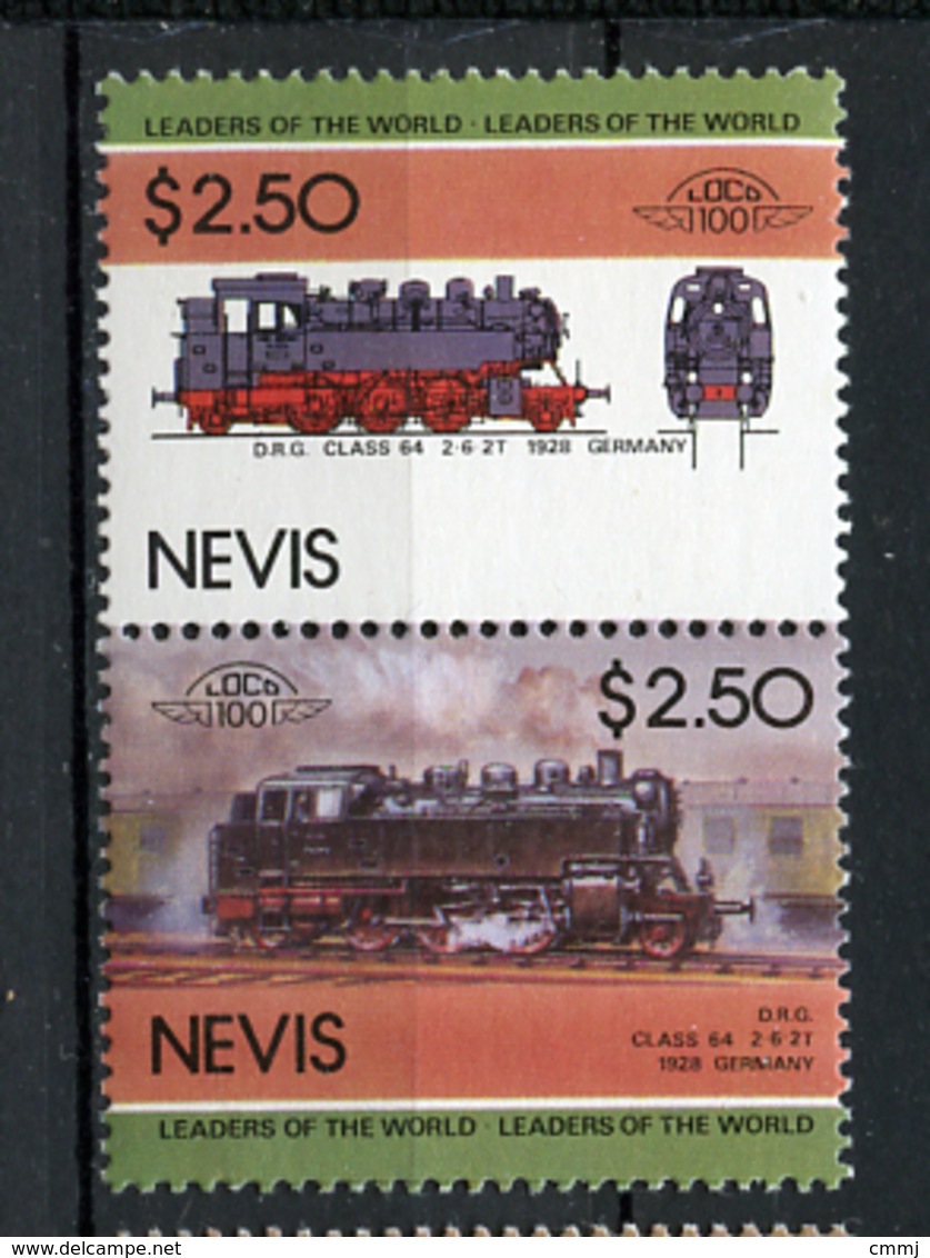 TRAINS - 1985 -  NEVIS  - Mi. Nr. 290/91 -  NH -  (UP.70.40) - St.Kitts E Nevis ( 1983-...)