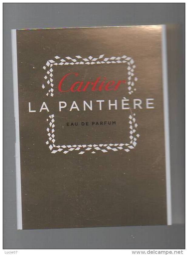 Tube Sur Carte Echantillon  CARTIER LA PANTHERE  EDP 1.5 ML - Parfums - Stalen