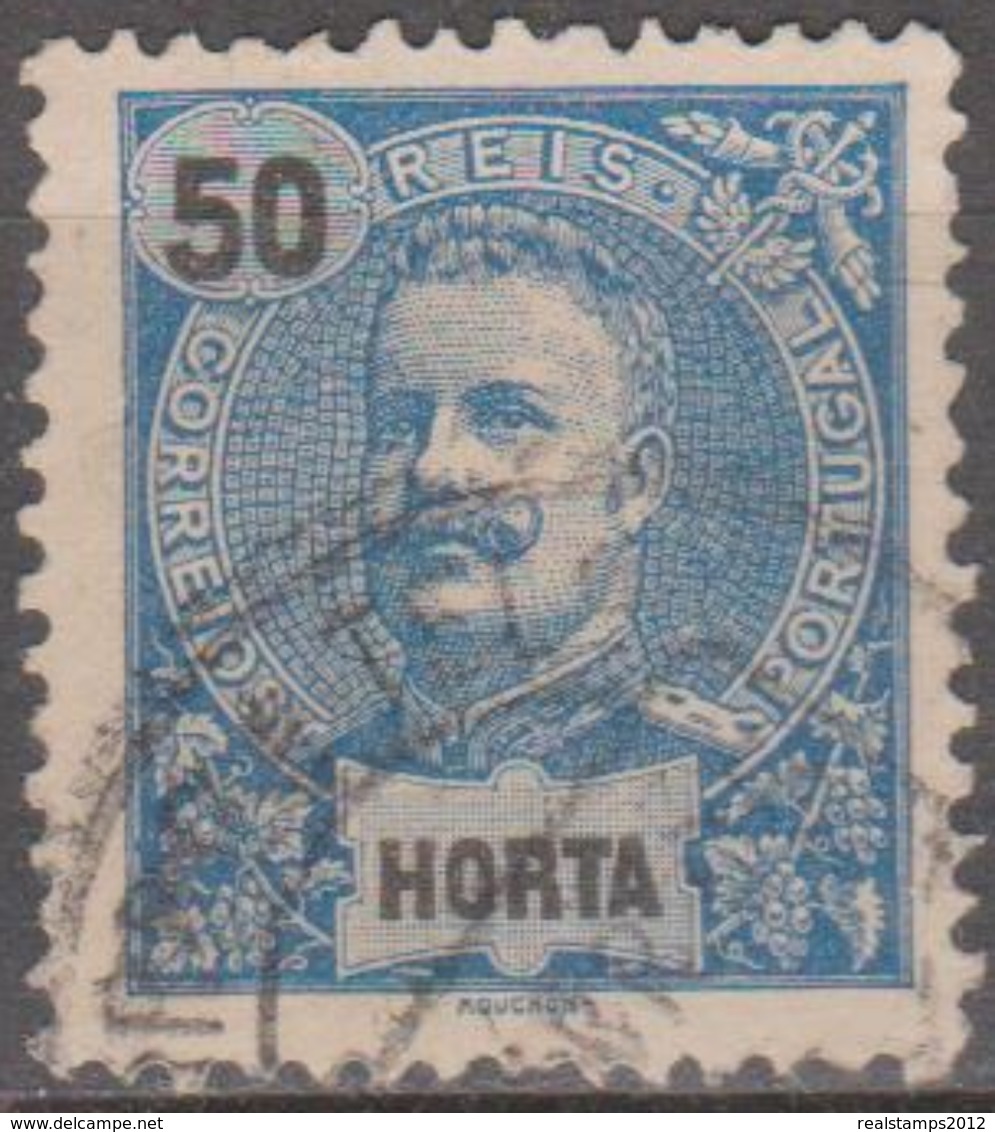 HORTA (Açores) - 1897,  D. Carlos I.   50 R.    D. 11 3/4 X 12  (o)  MUNDIFIL   Nº 19 - Horta