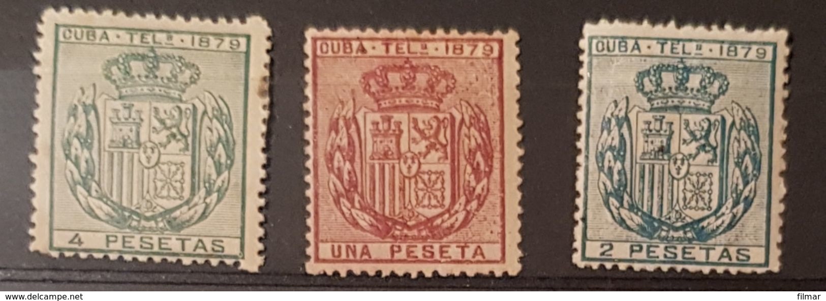 Cuba Telegrafos N°46/48*CON. - Cuba (1874-1898)