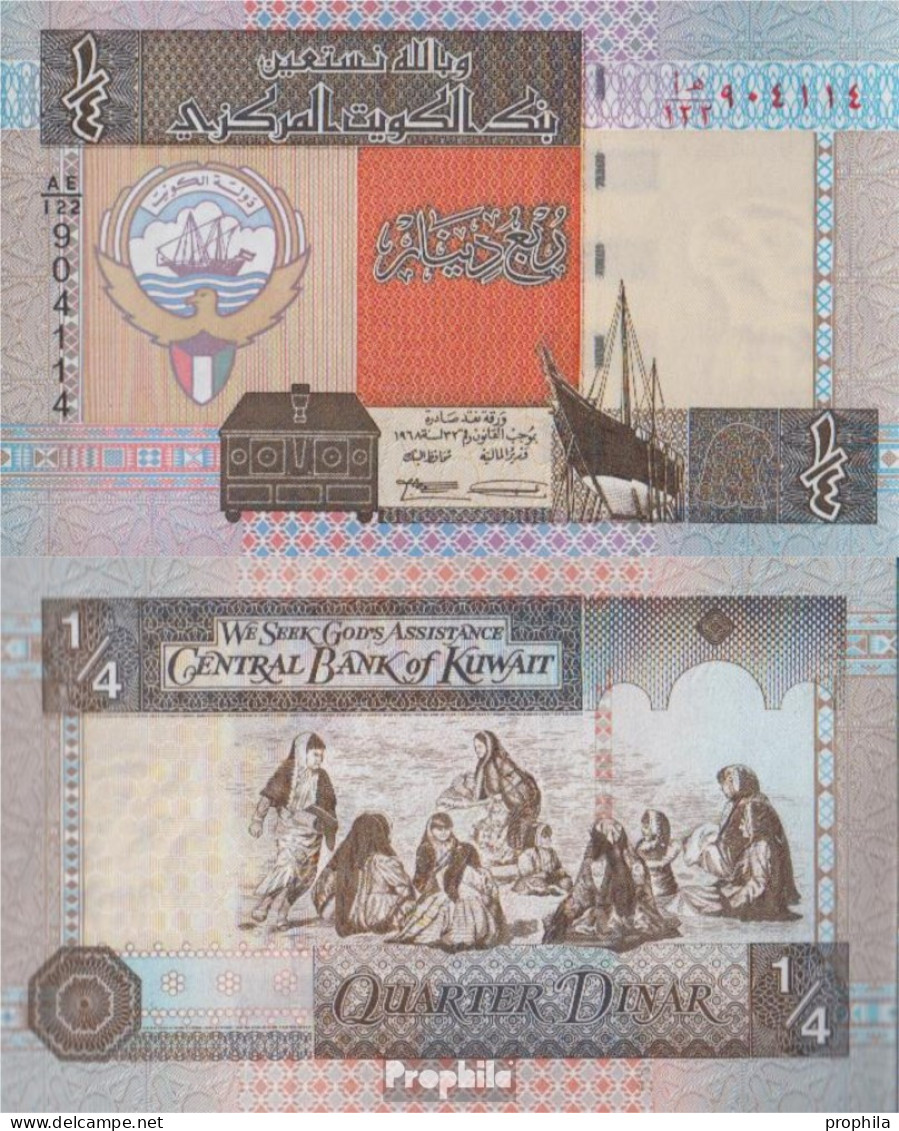 Kuwait Pick-Nr: 23d Bankfrisch 1994 1/4 Dinar - Kuwait