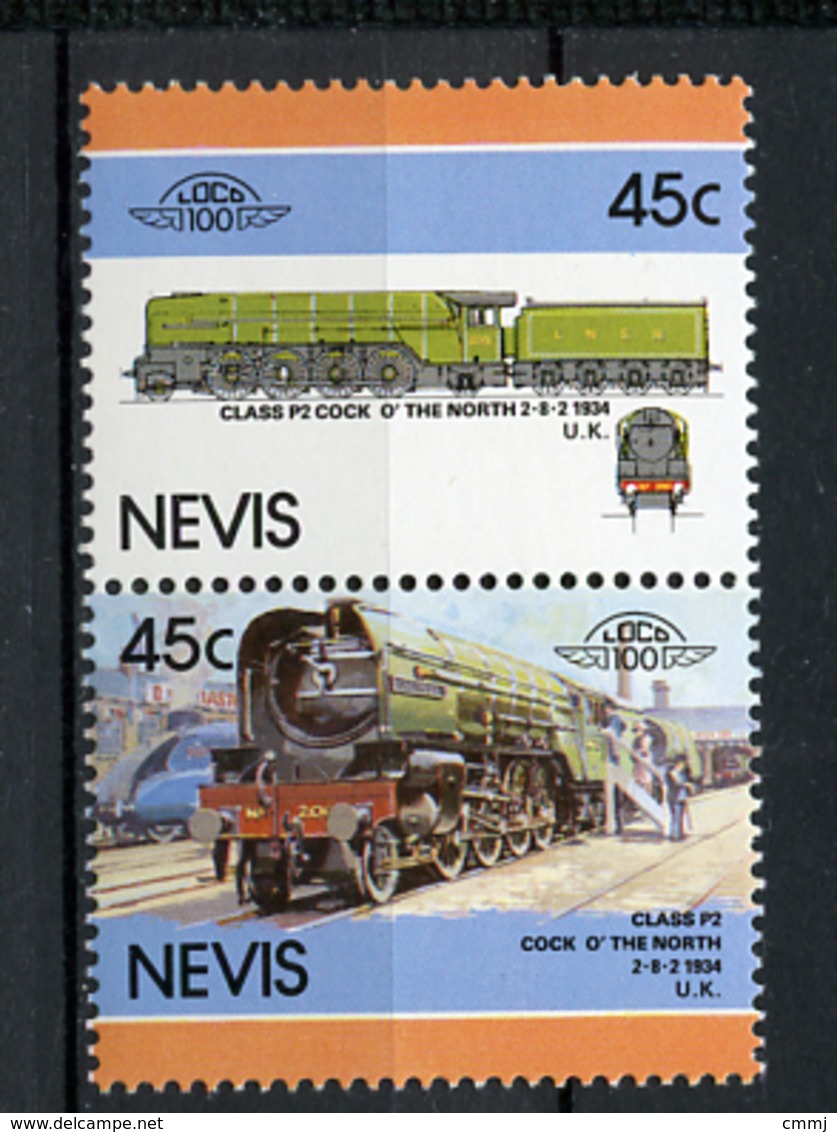 TRAINS - 1986 -  NEVIS  - Mi. Nr. 416/17 -  NH -  (UP.70.40) - St.Kitts Und Nevis ( 1983-...)