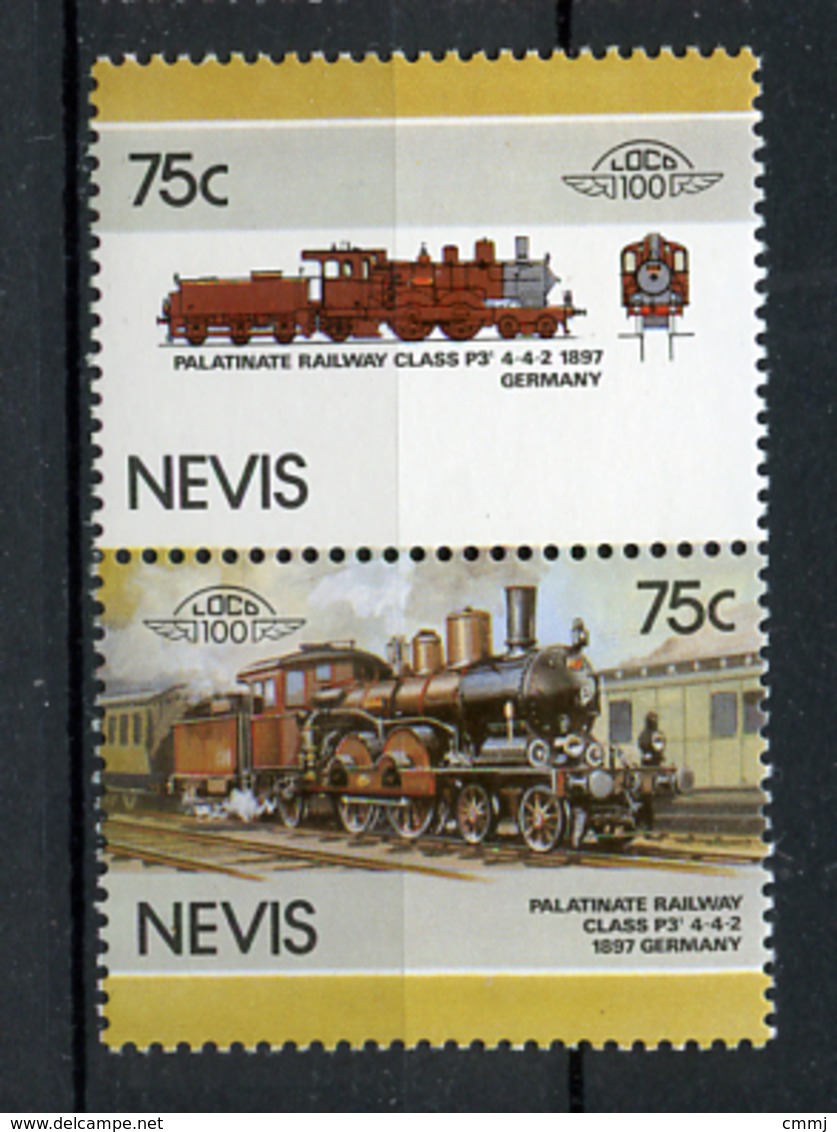 TRAINS - 1986 -  NEVIS  - Mi. Nr. 420/21 -  NH -  (UP.70.40) - St.Kitts E Nevis ( 1983-...)