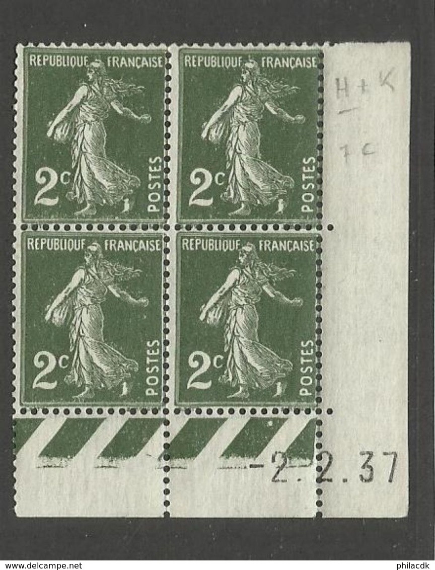 FRANCE - COIN DATE DU 2/2/1937 N°YT 278 NEUF** SANS CHARNIERE - COTE YT : 3€ - - 1930-1939