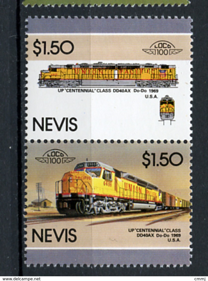 TRAINS - 1986 -  NEVIS  - Mi. Nr. 424/25 -  NH -  (UP.70.40) - St.Kitts E Nevis ( 1983-...)
